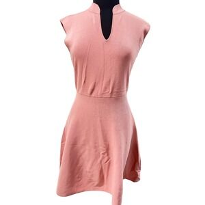 Ted Baker London LILIIEE Pink Knit Fit and Flare Dress Mock Neck Size 3 US 8 NEW